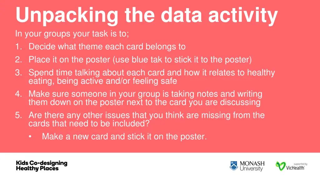 unpacking the data activity in your groups your