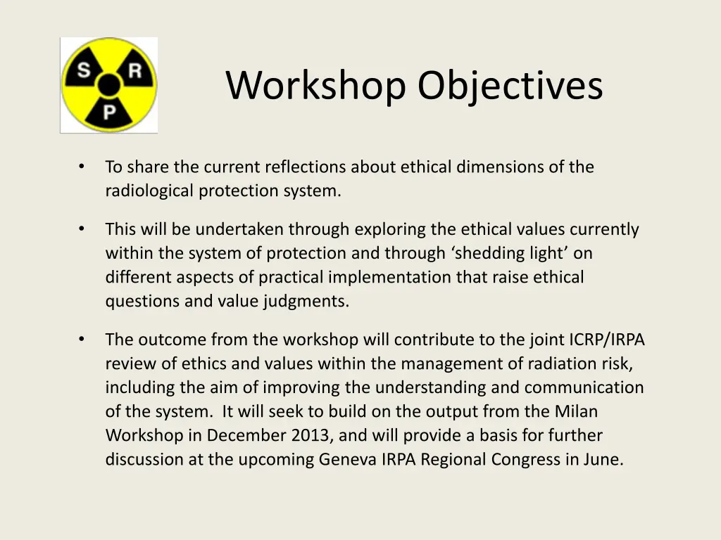 workshop objectives