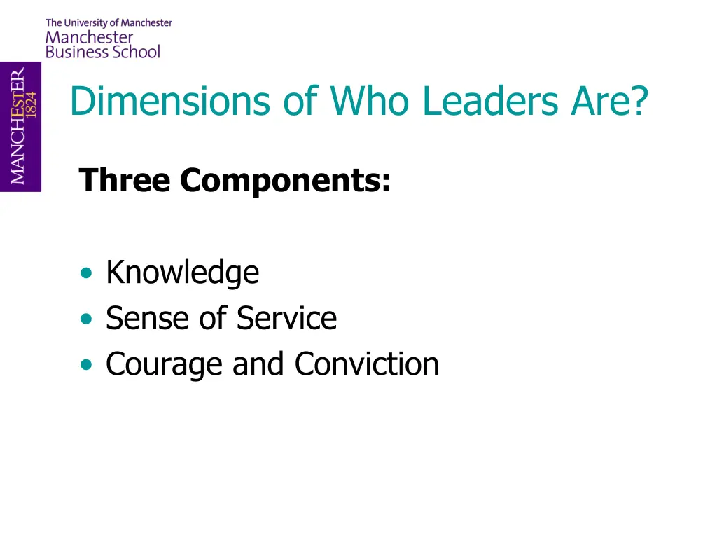 dimensions of who leaders are