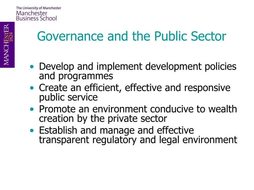 governance and the public sector
