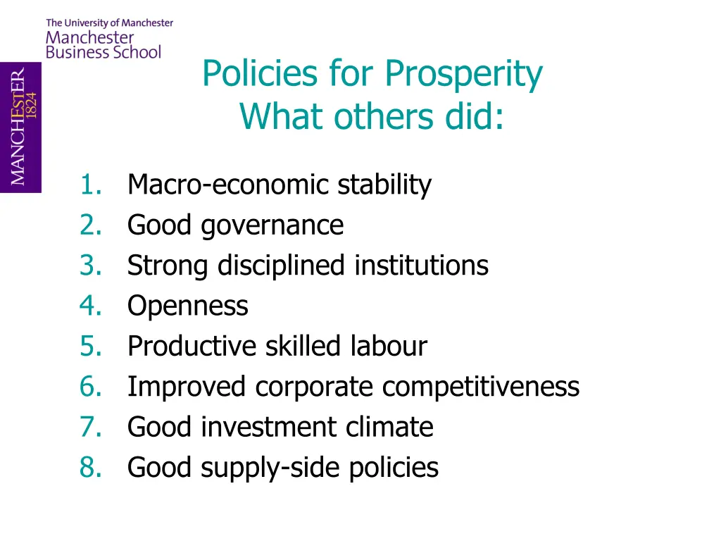 policies for prosperity what others did
