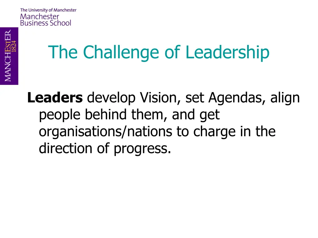 the challenge of leadership