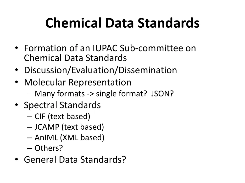 chemical data standards