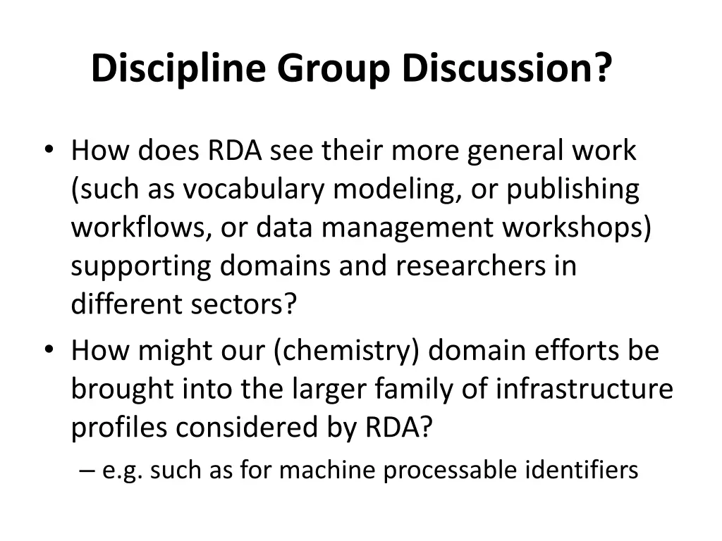 discipline group discussion