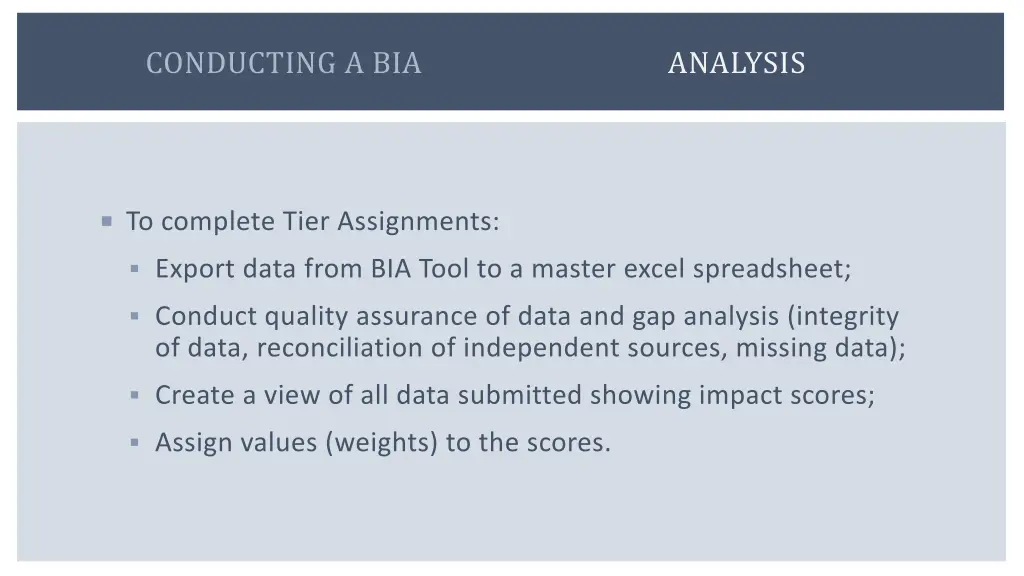 conducting a bia 10