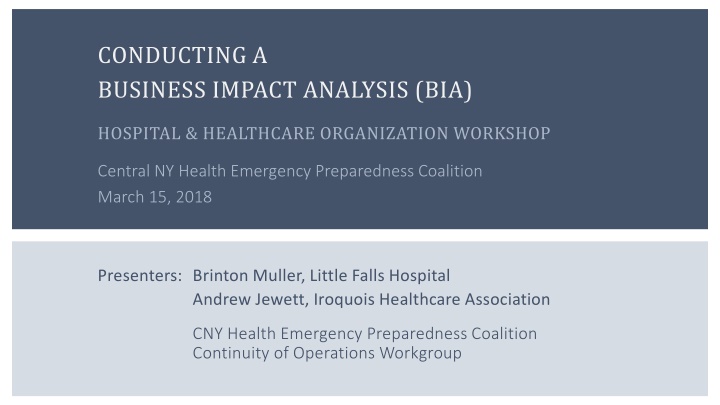 conducting a business impact analysis bia