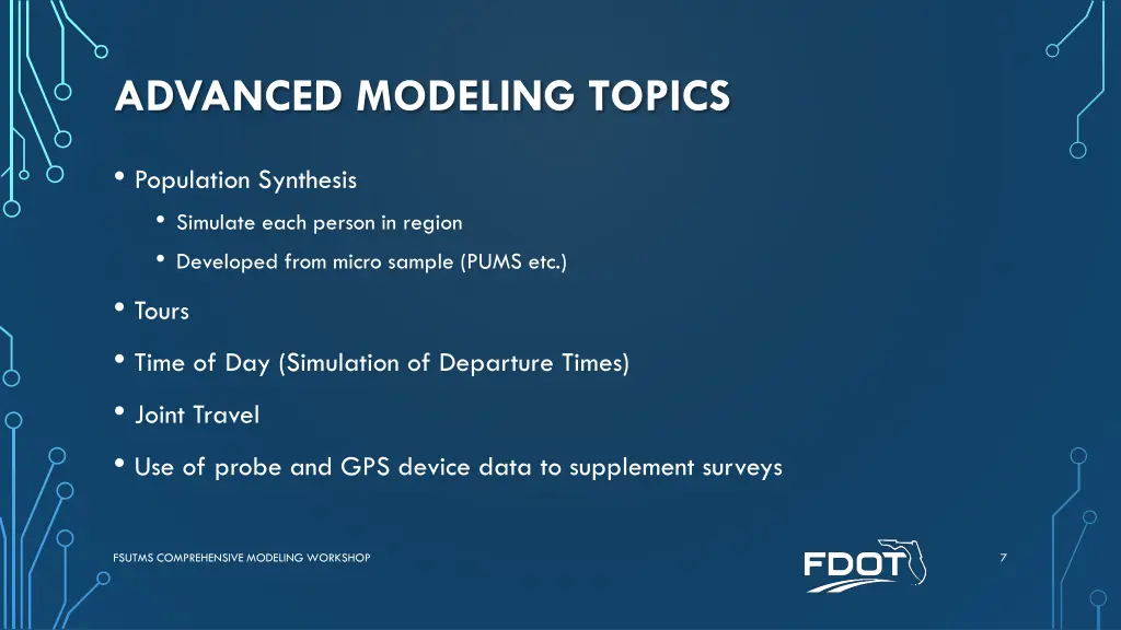 advanced modeling topics