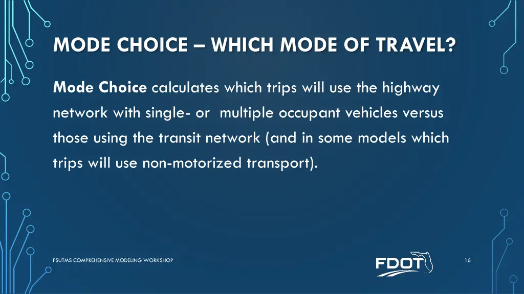 mode choice which mode of travel