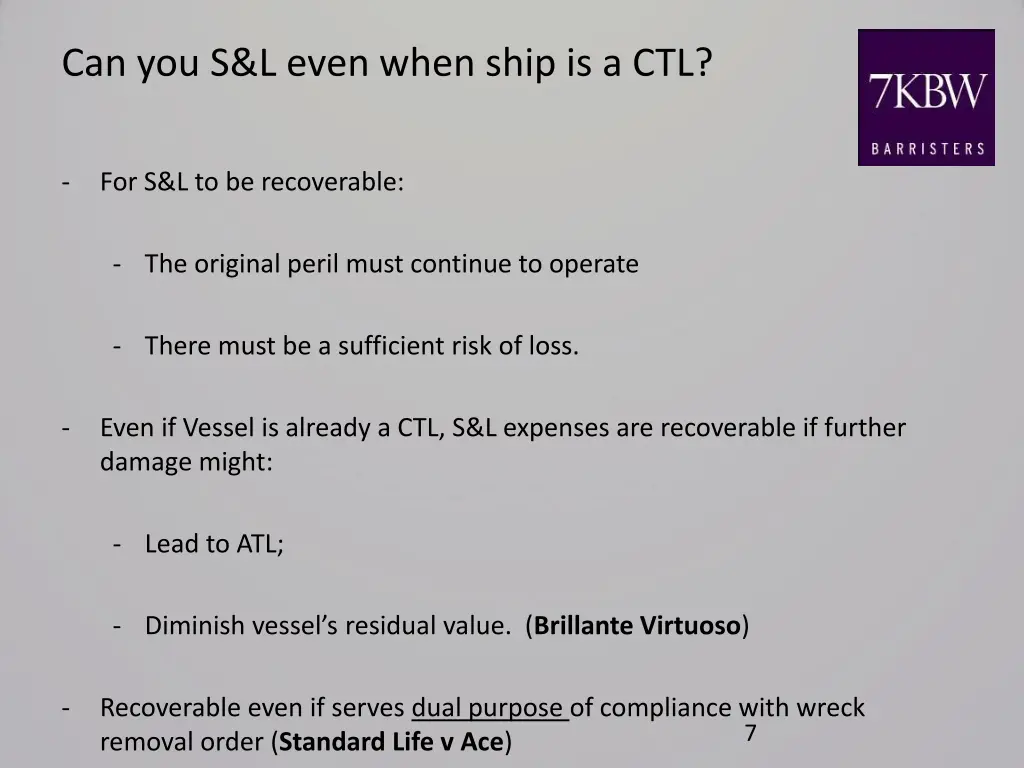 can you s l even when ship is a ctl