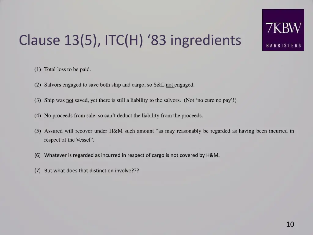 clause 13 5 itc h 83 ingredients