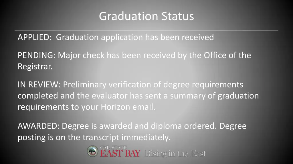 graduation status 1