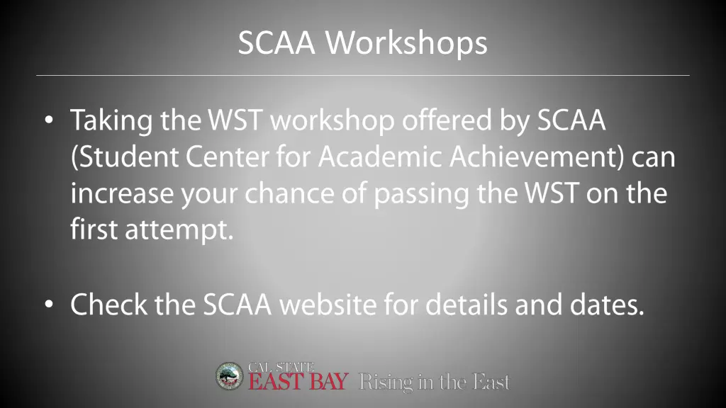 scaa workshops