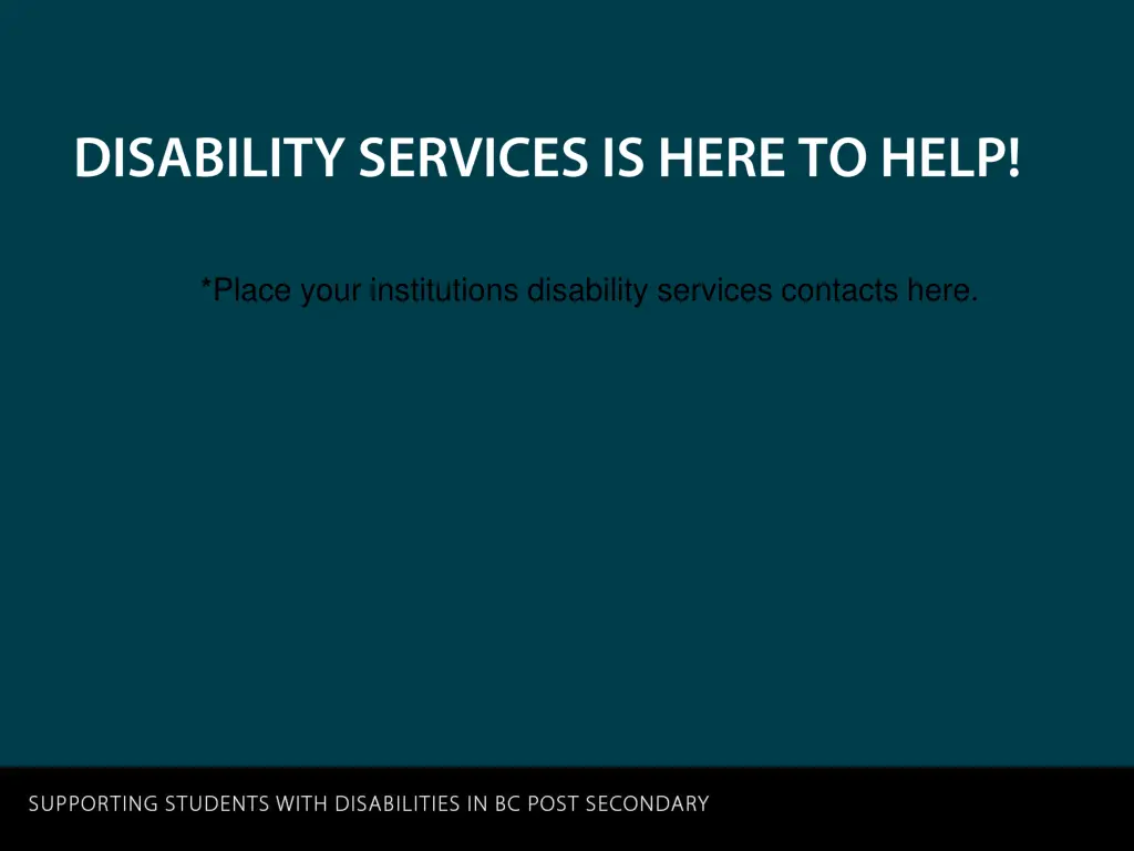 place your institutions disability services