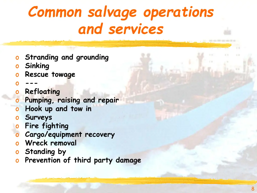 common salvage operations and services