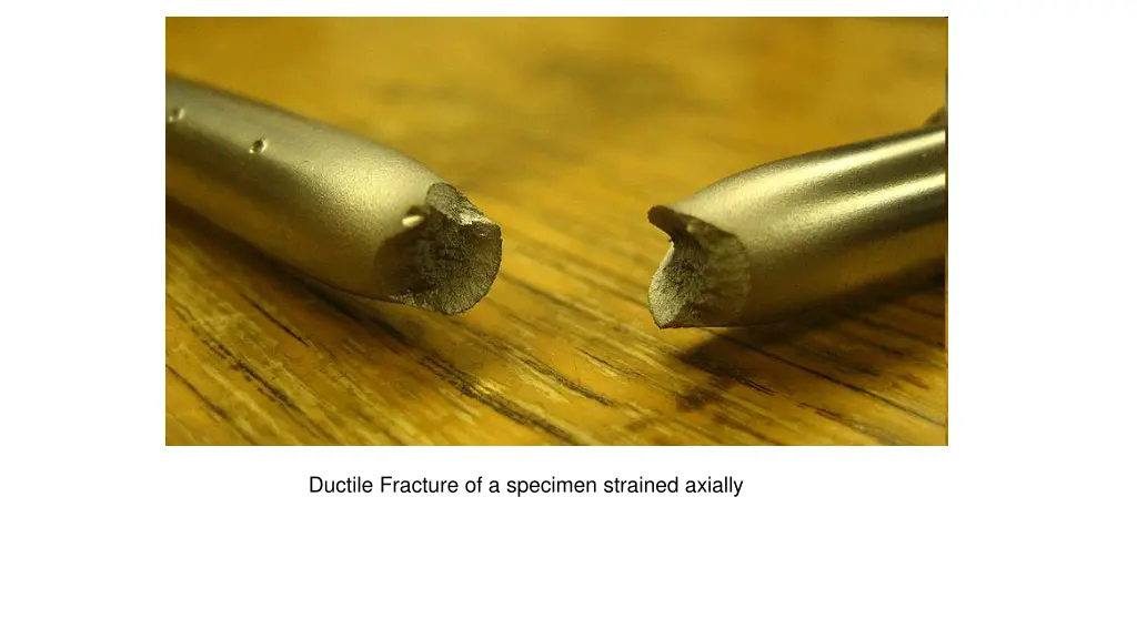 ductile fracture of a specimen strained axially