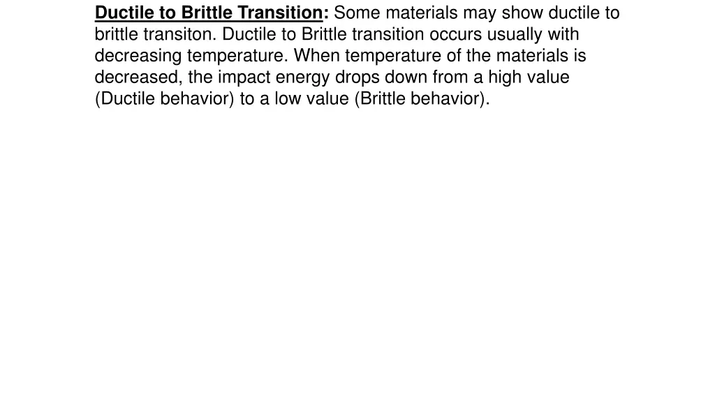 ductile to brittle transition some materials