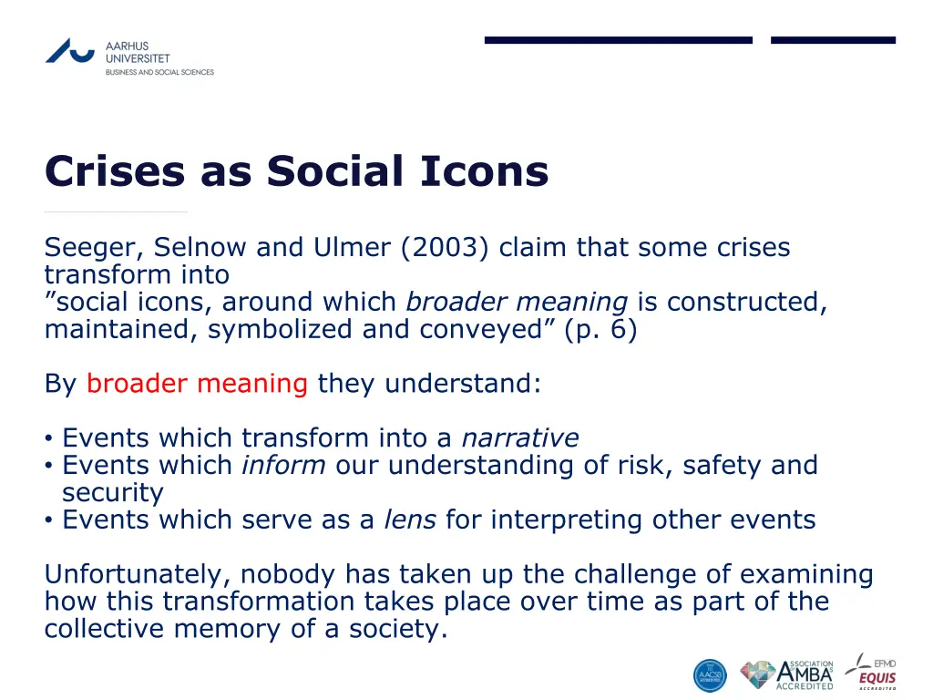 crises as social icons