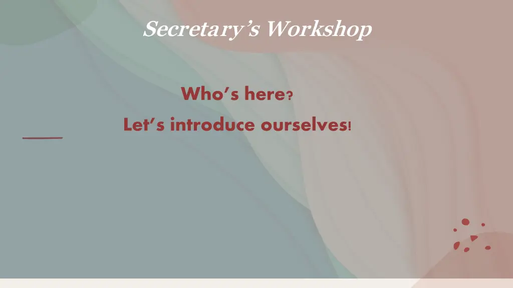 secretary s workshop 1