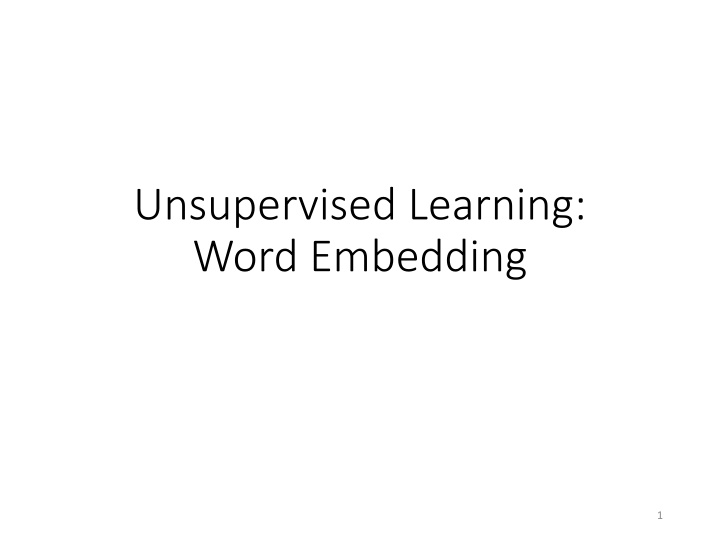 unsupervised learning word embedding