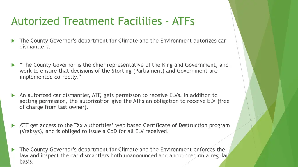 autorized treatment facililies atfs