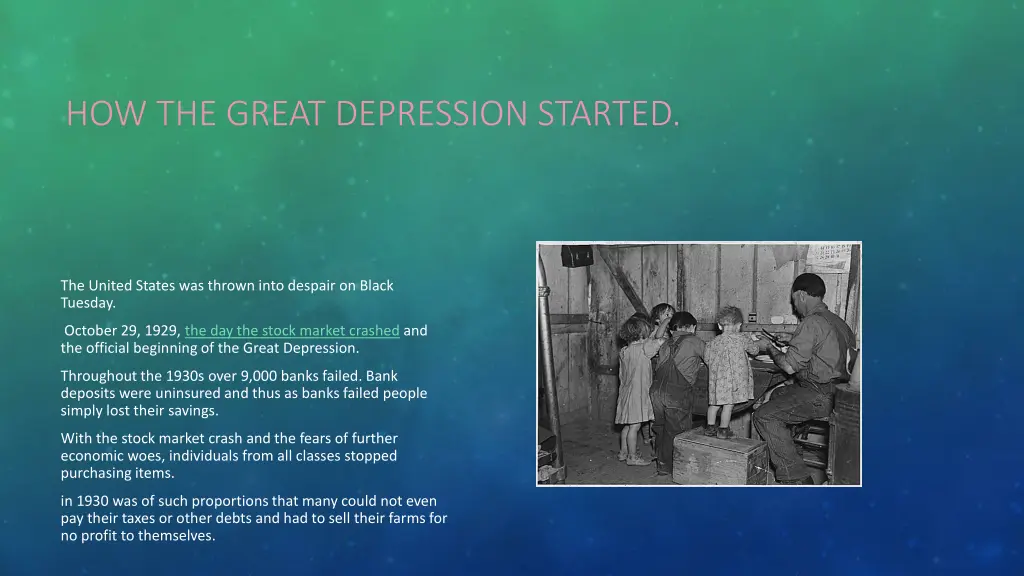 how the great depression started