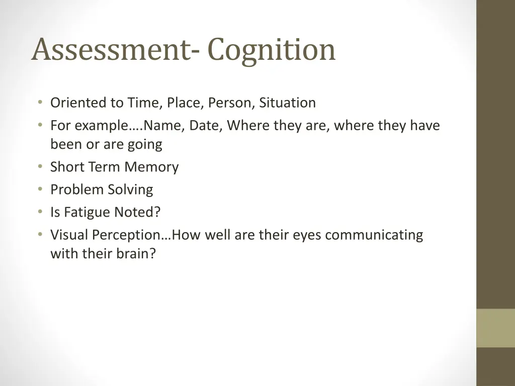 assessment cognition