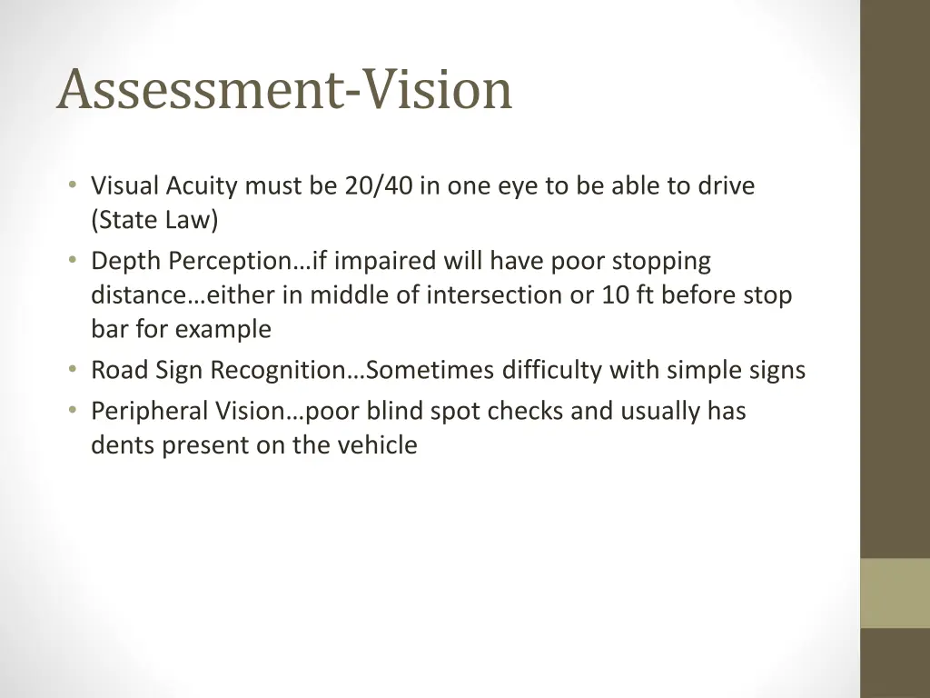 assessment vision