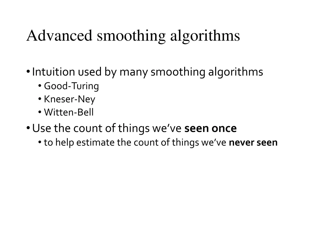 advanced smoothing algorithms