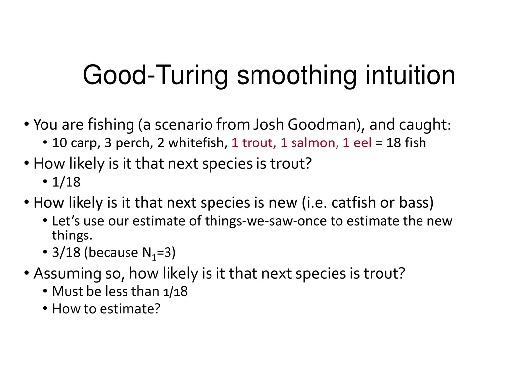 good turing smoothing intuition