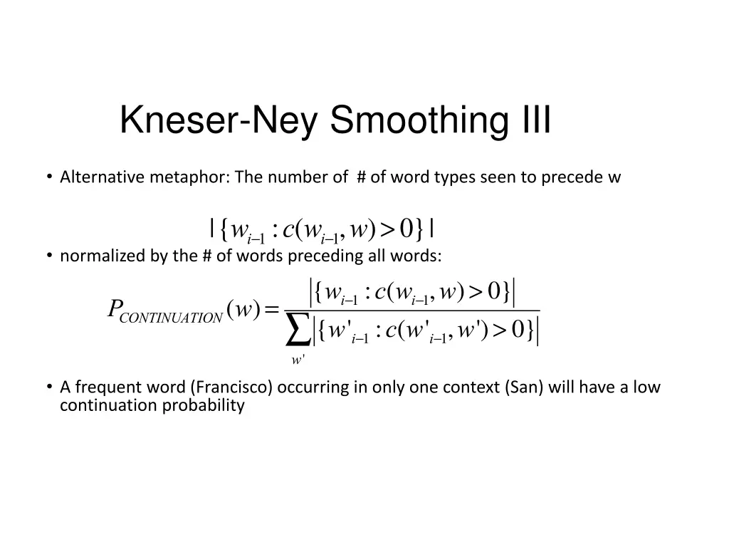 kneser ney smoothing iii