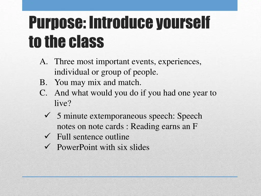 purpose introduce yourself to the class