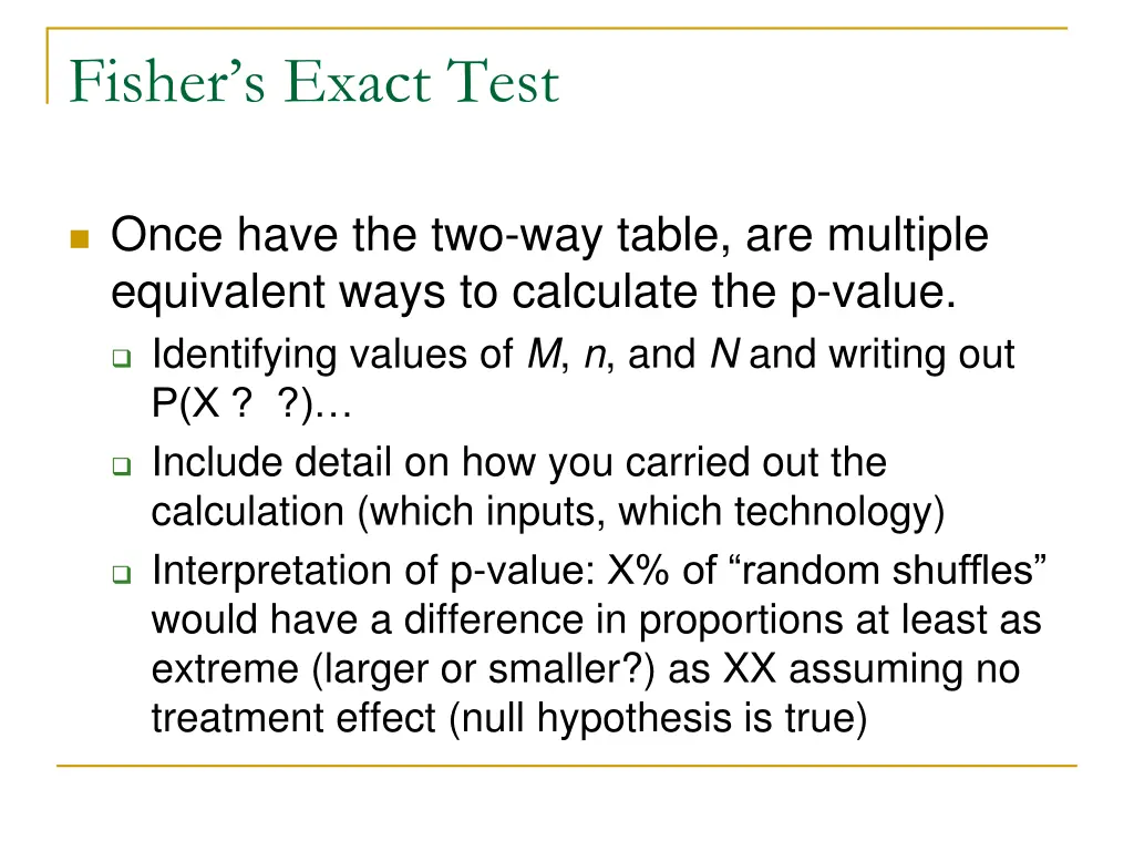 fisher s exact test 1