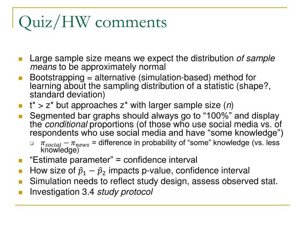 quiz hw comments