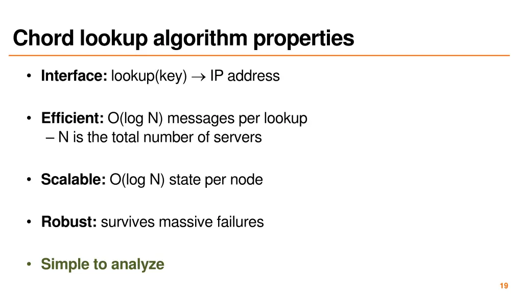 chord lookup algorithm properties