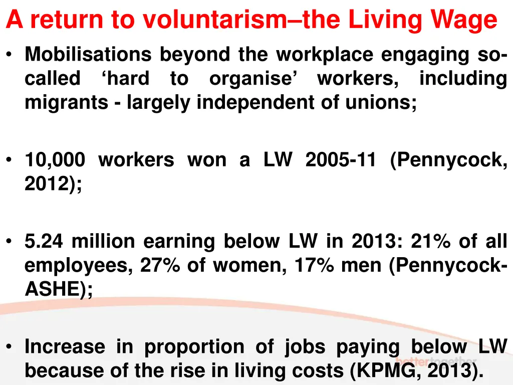 a return to voluntarism the living wage