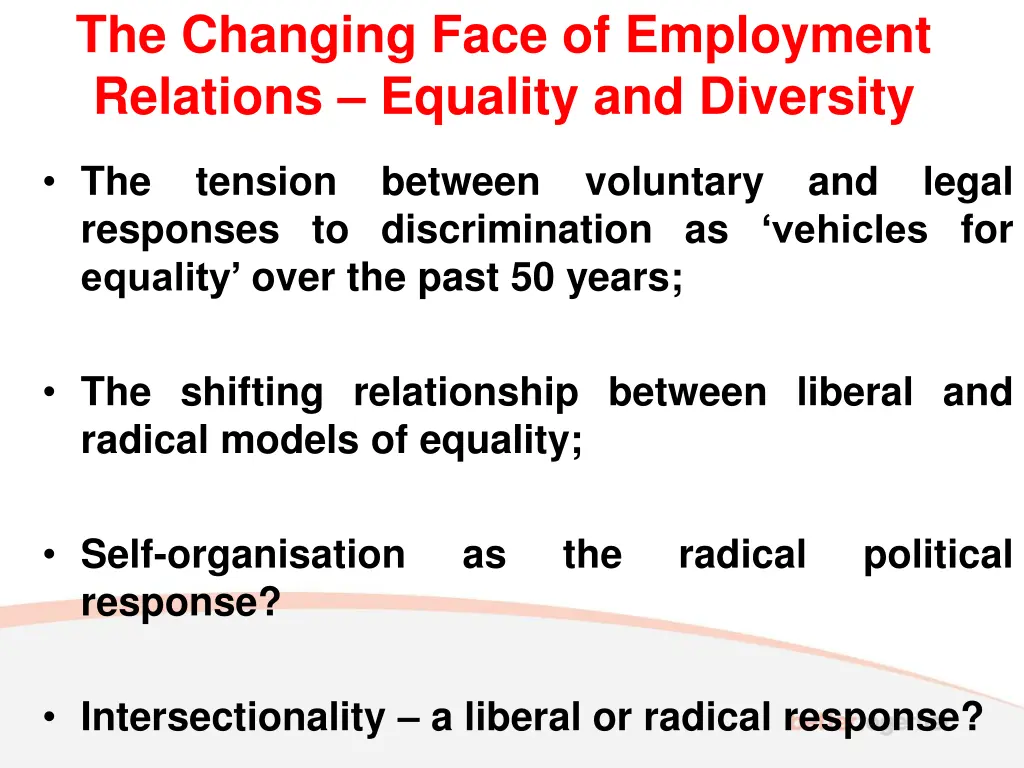 the changing face of employment relations 1