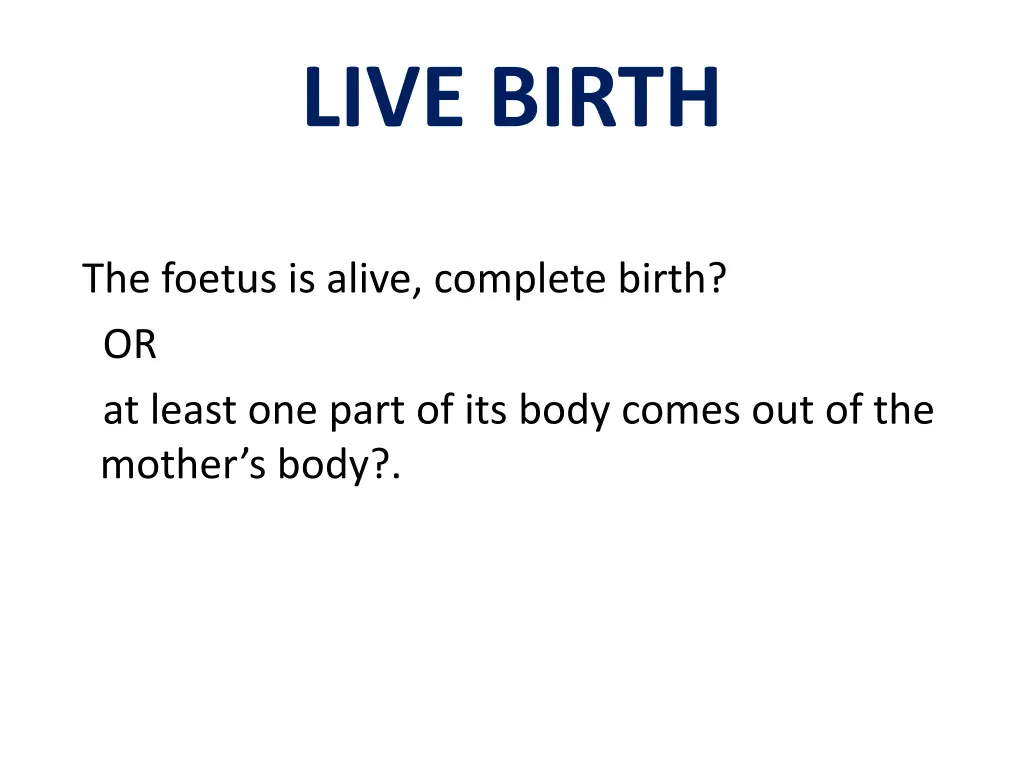 live birth