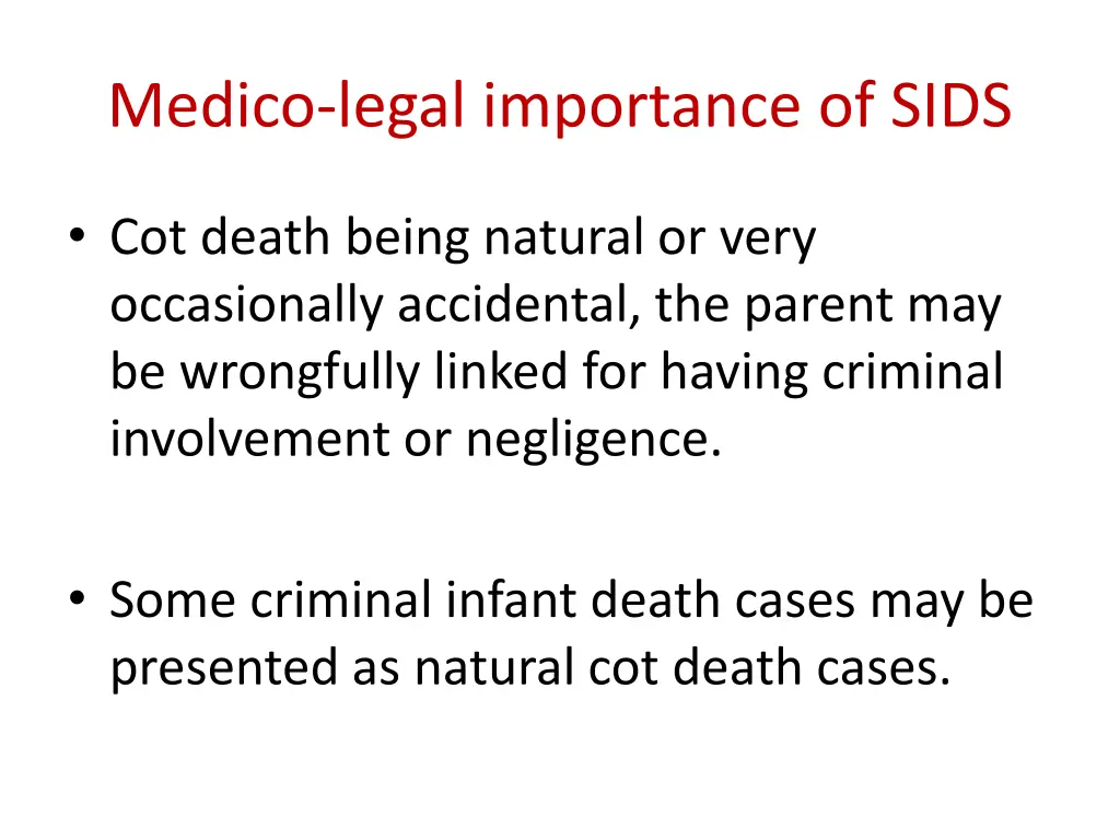 medico legal importance of sids