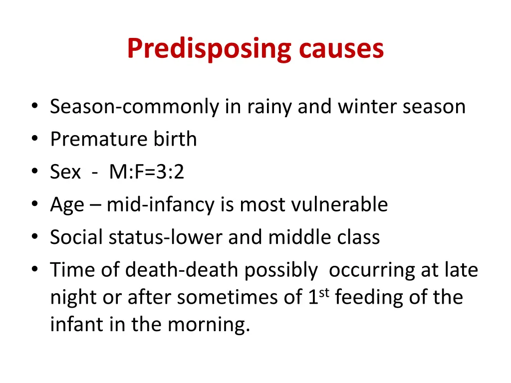 predisposing causes