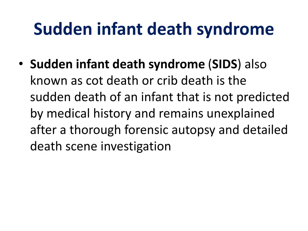 sudden infant death syndrome