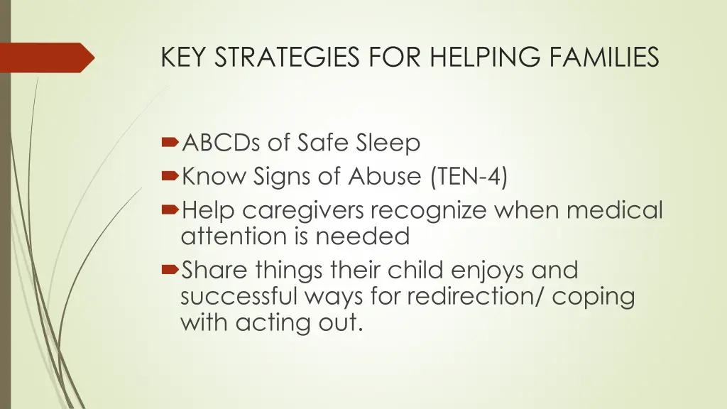 key strategies for helping families