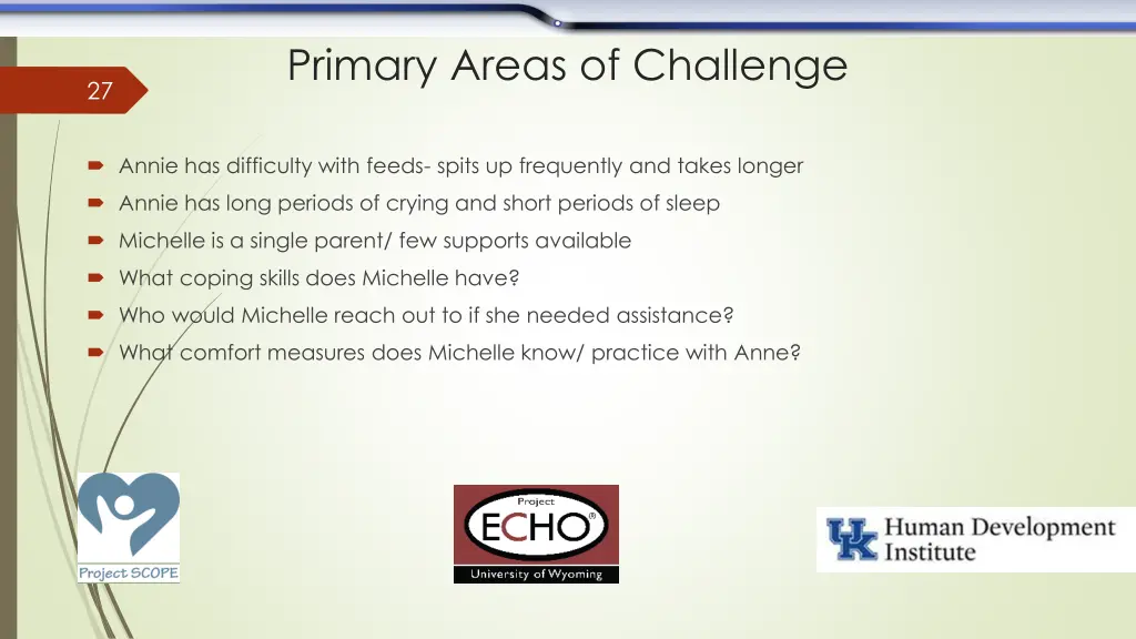 primary areas of challenge