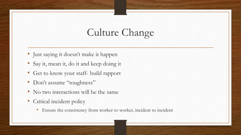 culture change