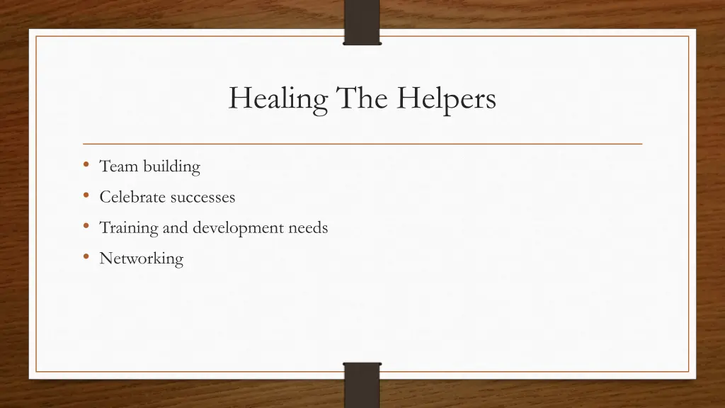 healing the helpers 1