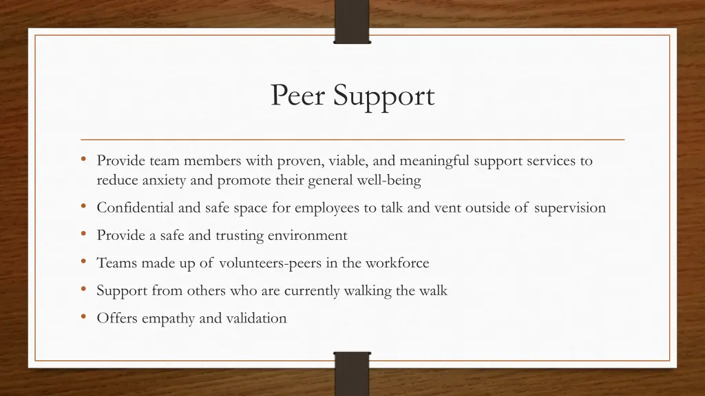 peer support