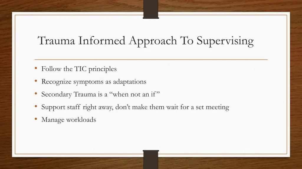 trauma informed approach to supervising