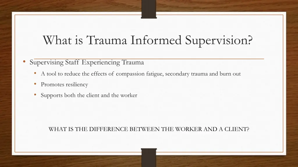 what is trauma informed supervision