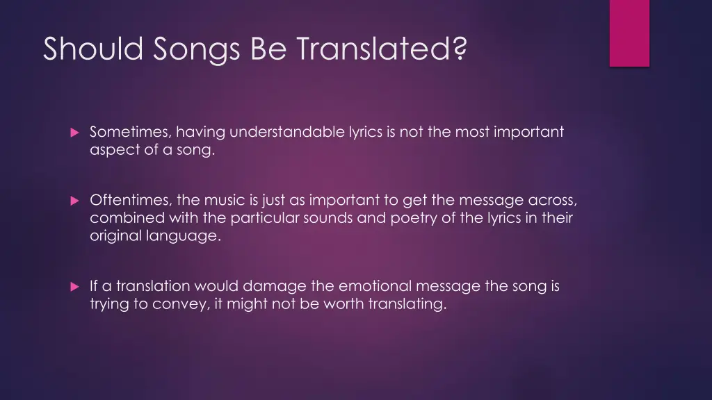 should songs be translated