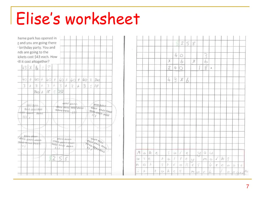 elise s worksheet