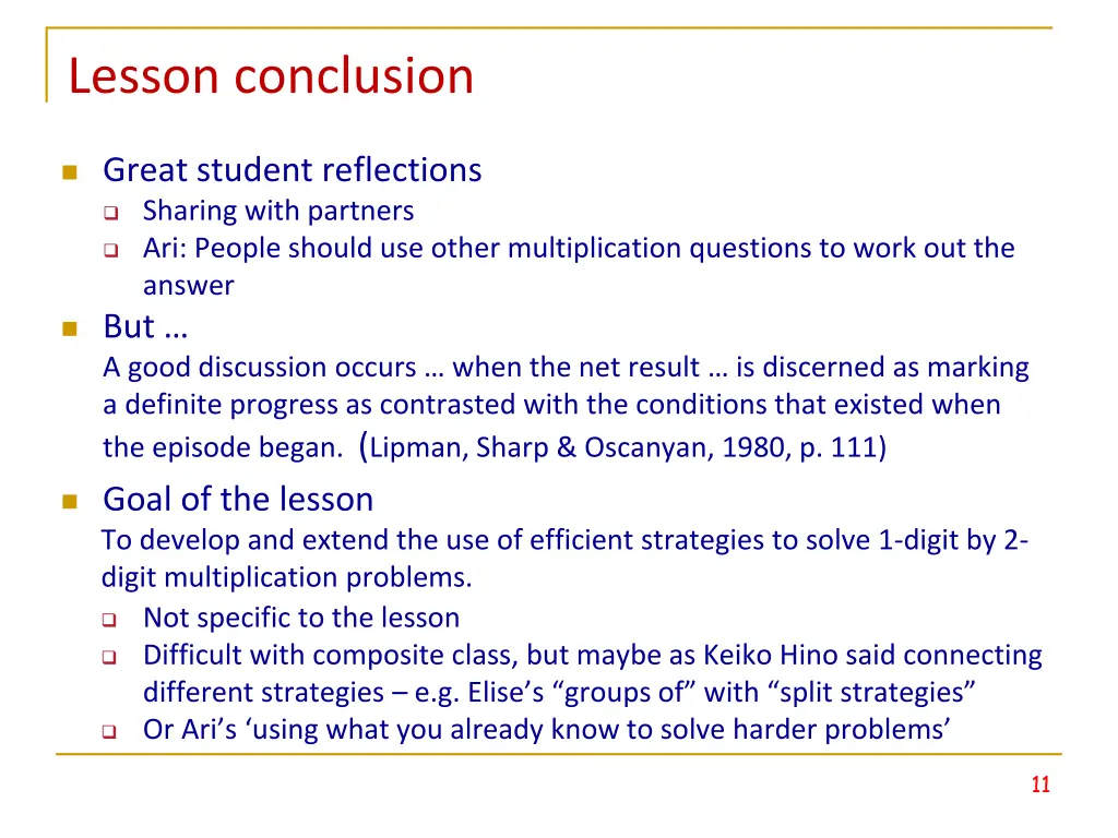 lesson conclusion